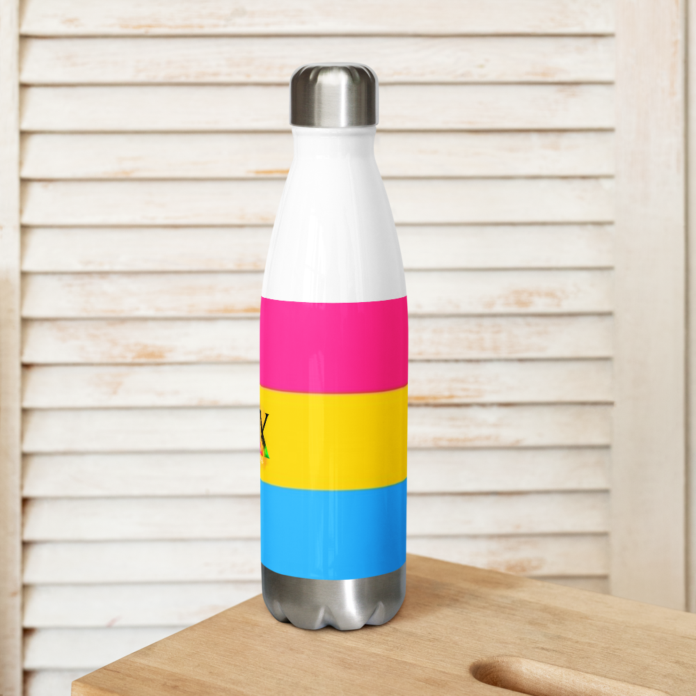 VOCE LINDX Pansexual Flag Stainless Steel Water Bottle – 500ml Insulated, Leak-Proof, BPA-Free, Gloss Finish