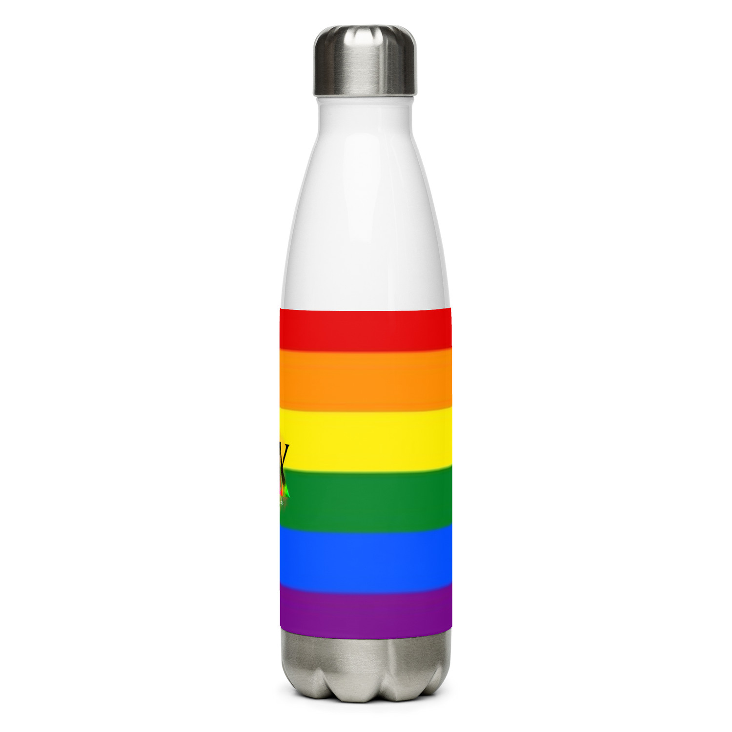 VOCE LINDX LGBTQIA+ 6‑Colours Flag Stainless Steel Water Bottle – 500 ml Vacuum‑Insulated, Leak‑Proof, Gloss Finish