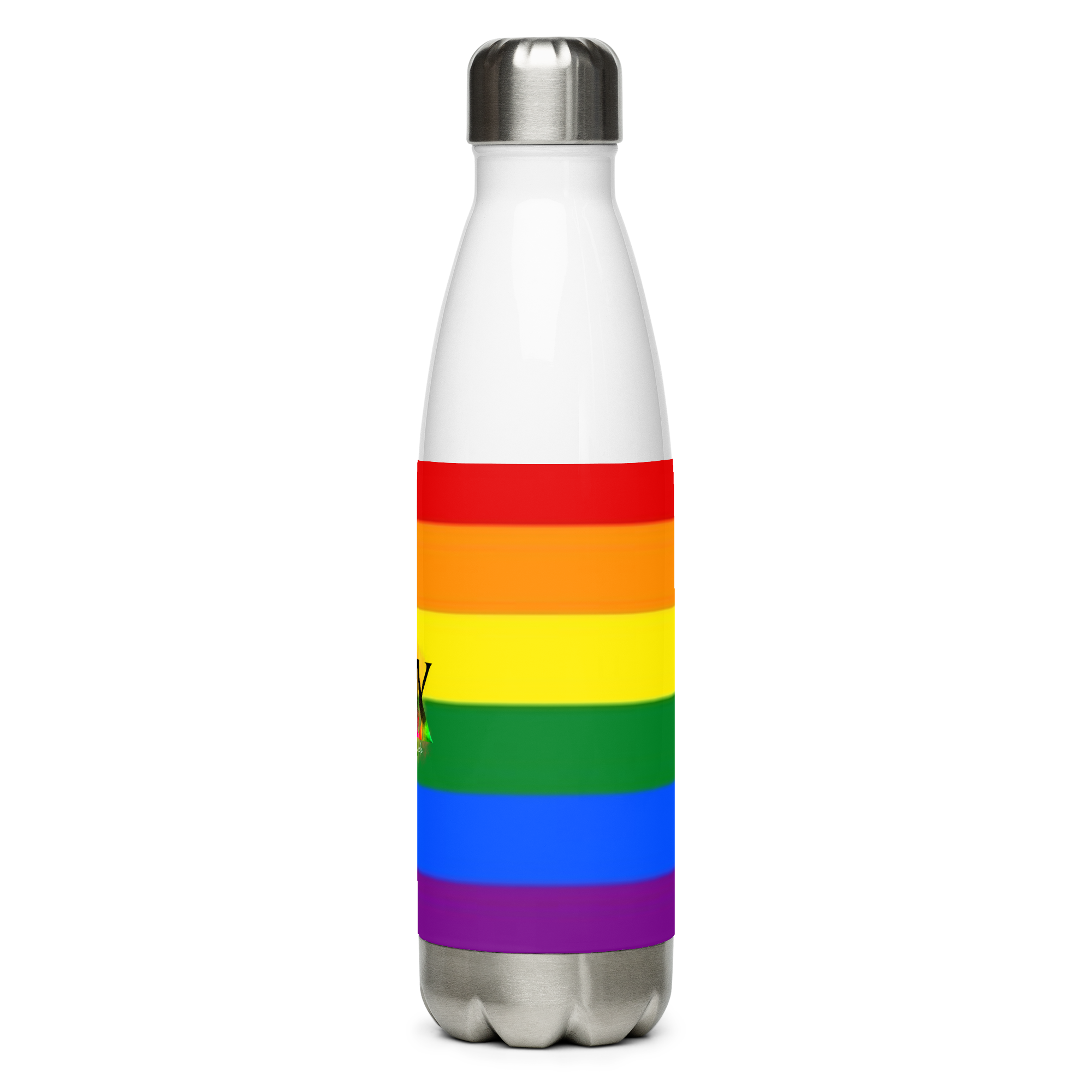 VOCE LINDX LGBTQIA+ 6‑Colours Flag Stainless Steel Water Bottle – 500 ml Vacuum‑Insulated, Leak‑Proof, Gloss Finish