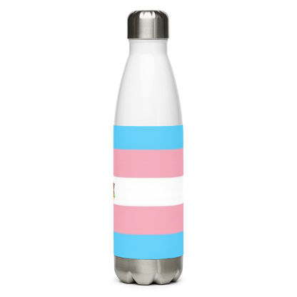 Stainless Steel Water Bottle – Transgender Pride Flag | Inclusive Gender-Neutral Drinkware
