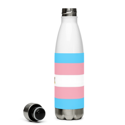 Stainless Steel Water Bottle – Transgender Pride Flag | Inclusive Gender-Neutral Drinkware