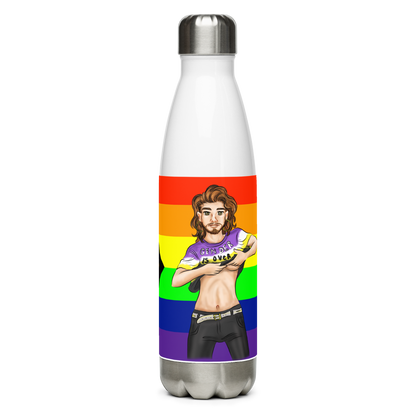 VOCE LINDX Intersex-Inclusive Nonbinary “Gender Is Over” Stainless Steel Water Bottle – 500 ml Vacuum Flask, Leak‑Proof