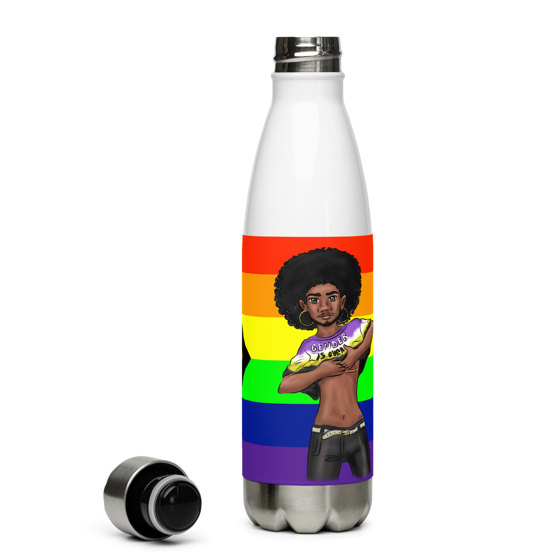 VOCE LINDX Non‑Binary & Intersex‑Inclusive Pride Stainless Steel Water Bottle – 500 ml Vacuum‑Insulated, Leak‑Proof