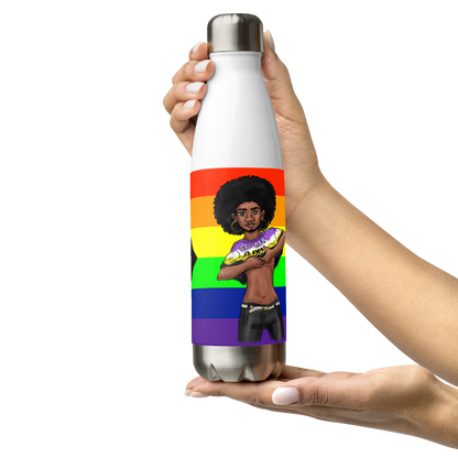VOCE LINDX Non‑Binary &amp; Intersex‑Inclusive Pride Stainless Steel Water Bottle – 500 ml Vacuum‑Insulated, Leak‑Proof