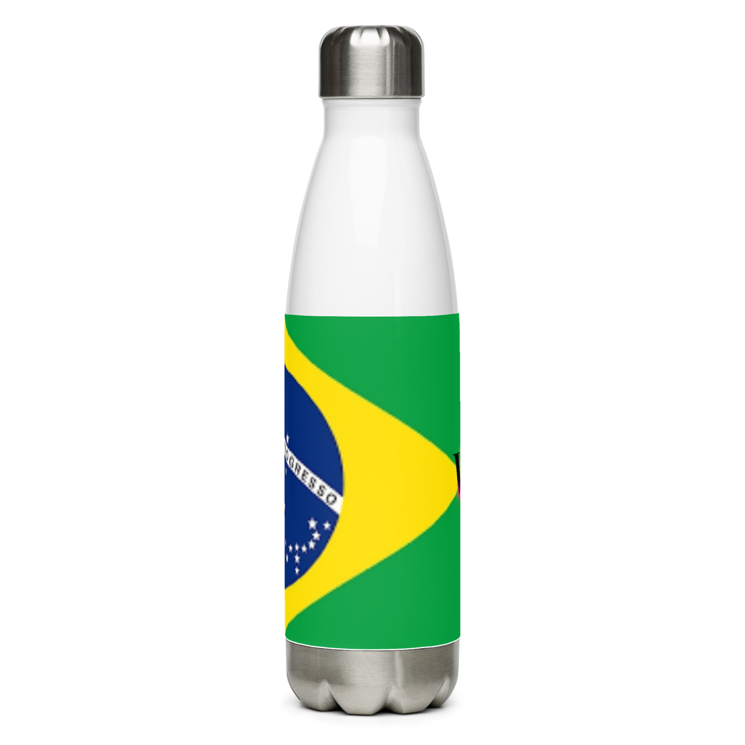 VOCE LINDX Brazil Flag Stainless Steel Water Bottle – 500ml Vacuum-Insulated, Leak-Proof, BPA-Free Travel Flask