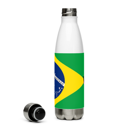 VOCE LINDX Brazil Flag Stainless Steel Water Bottle – 500ml Vacuum-Insulated, Leak-Proof, BPA-Free Travel Flask