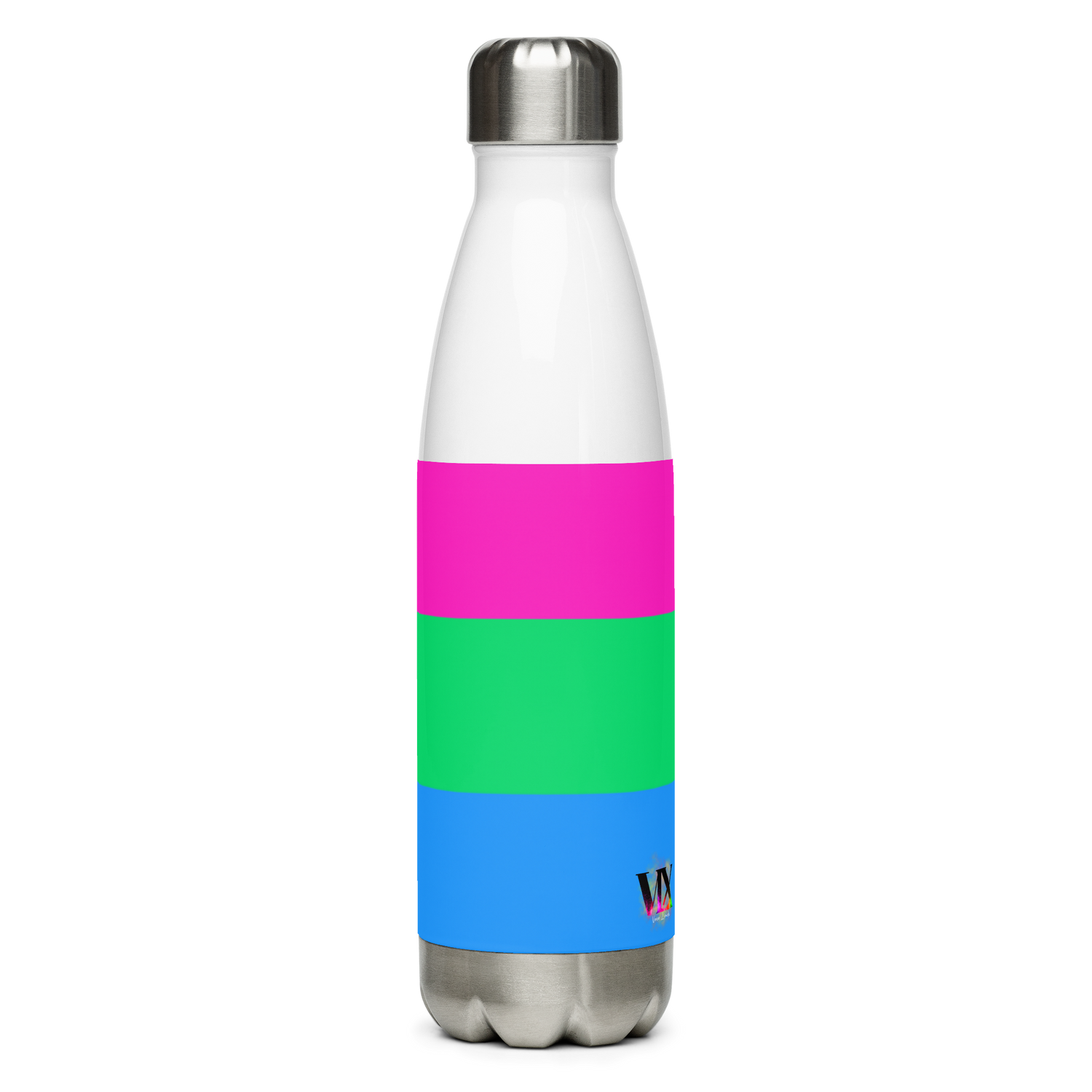Polysexual Pride Flag Stainless Steel Water Bottle – 500ml BPA-Free Reusable Insulated Flask | LGBTQIA+ Visibility Design