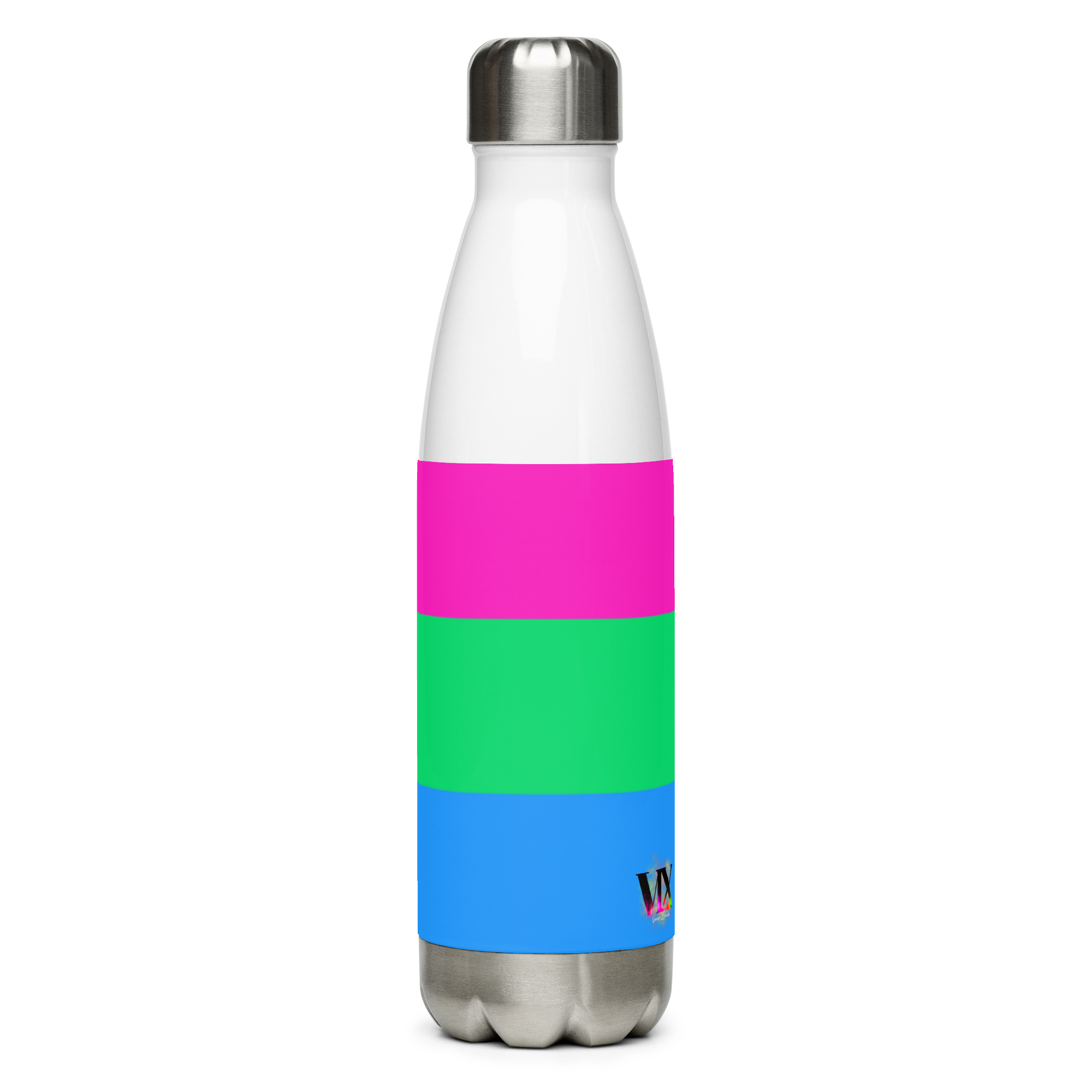Polysexual Pride Flag Stainless Steel Water Bottle – 500ml BPA-Free Reusable Insulated Flask | LGBTQIA+ Visibility Design