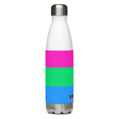 Polysexual Pride Flag Stainless Steel Water Bottle – 500ml BPA-Free Reusable Insulated Flask | LGBTQIA+ Visibility Design