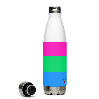 Polysexual Pride Flag Stainless Steel Water Bottle – 500ml BPA-Free Reusable Insulated Flask | LGBTQIA+ Visibility Design