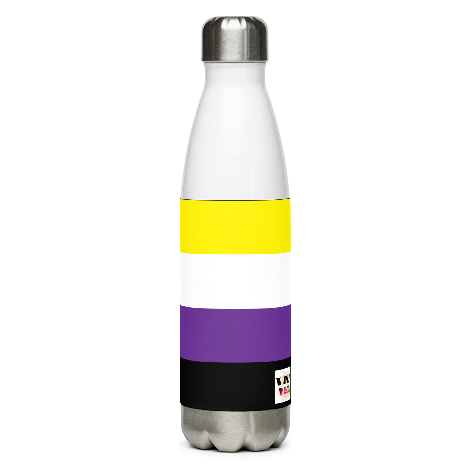 Non-Binary Pride Flag Stainless Steel Water Bottle – 500ml Reusable Insulated BPA-Free Flask | LGBTQIA+ Visibility Edition
