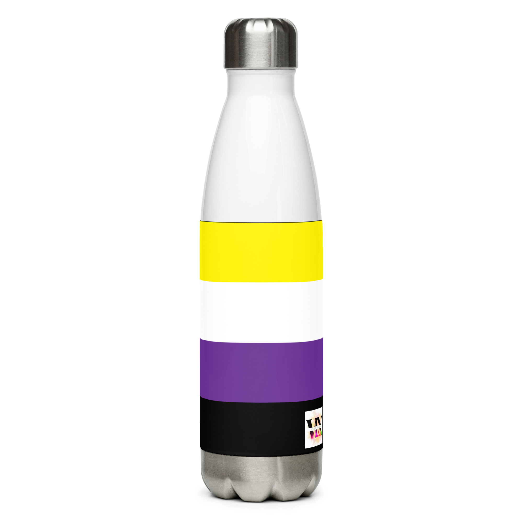 Non-Binary Pride Flag Stainless Steel Water Bottle – 500ml Reusable Insulated BPA-Free Flask | LGBTQIA+ Visibility Edition