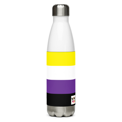 Non-Binary Pride Flag Stainless Steel Water Bottle – 500ml Reusable Insulated BPA-Free Flask | LGBTQIA+ Visibility Edition