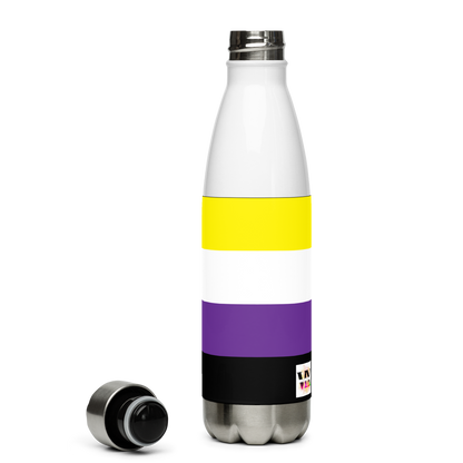 Non-Binary Pride Flag Stainless Steel Water Bottle – 500ml Reusable Insulated BPA-Free Flask | LGBTQIA+ Visibility Edition