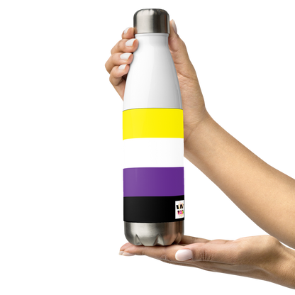 Non-Binary Pride Flag Stainless Steel Water Bottle – 500ml Reusable Insulated BPA-Free Flask | LGBTQIA+ Visibility Edition