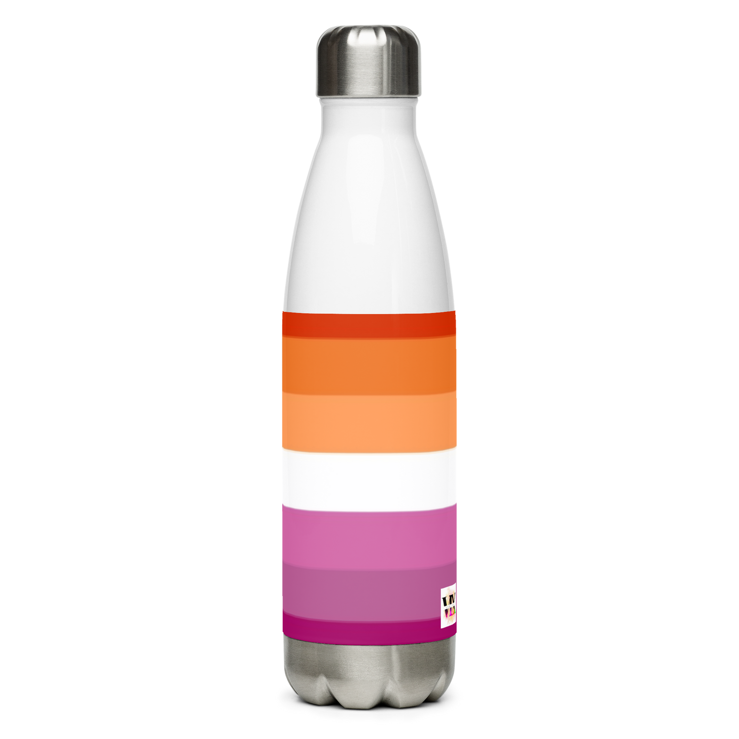 Lesbian Pride Flag Stainless Steel Water Bottle – 500ml BPA-Free Insulated Reusable Flask | LGBTQIA+ Community Design