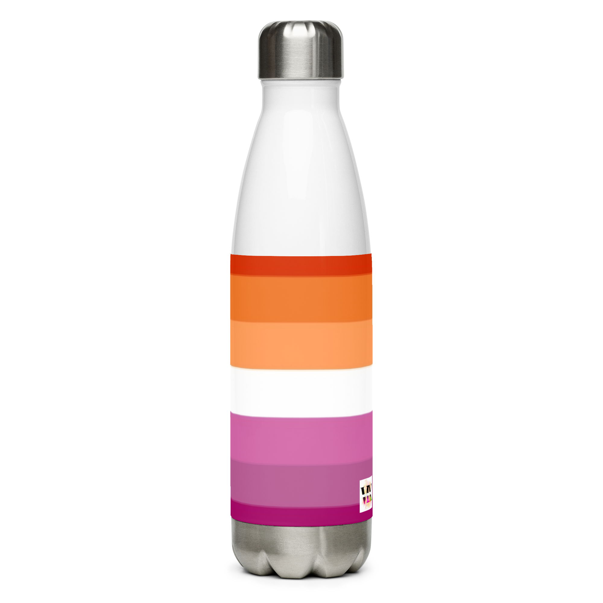 Lesbian Pride Flag Stainless Steel Water Bottle – 500ml BPA-Free Insulated Reusable Flask | LGBTQIA+ Community Design