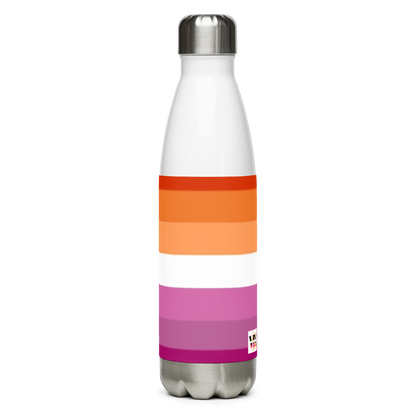Lesbian Pride Flag Stainless Steel Water Bottle – 500ml BPA-Free Insulated Reusable Flask | LGBTQIA+ Community Design