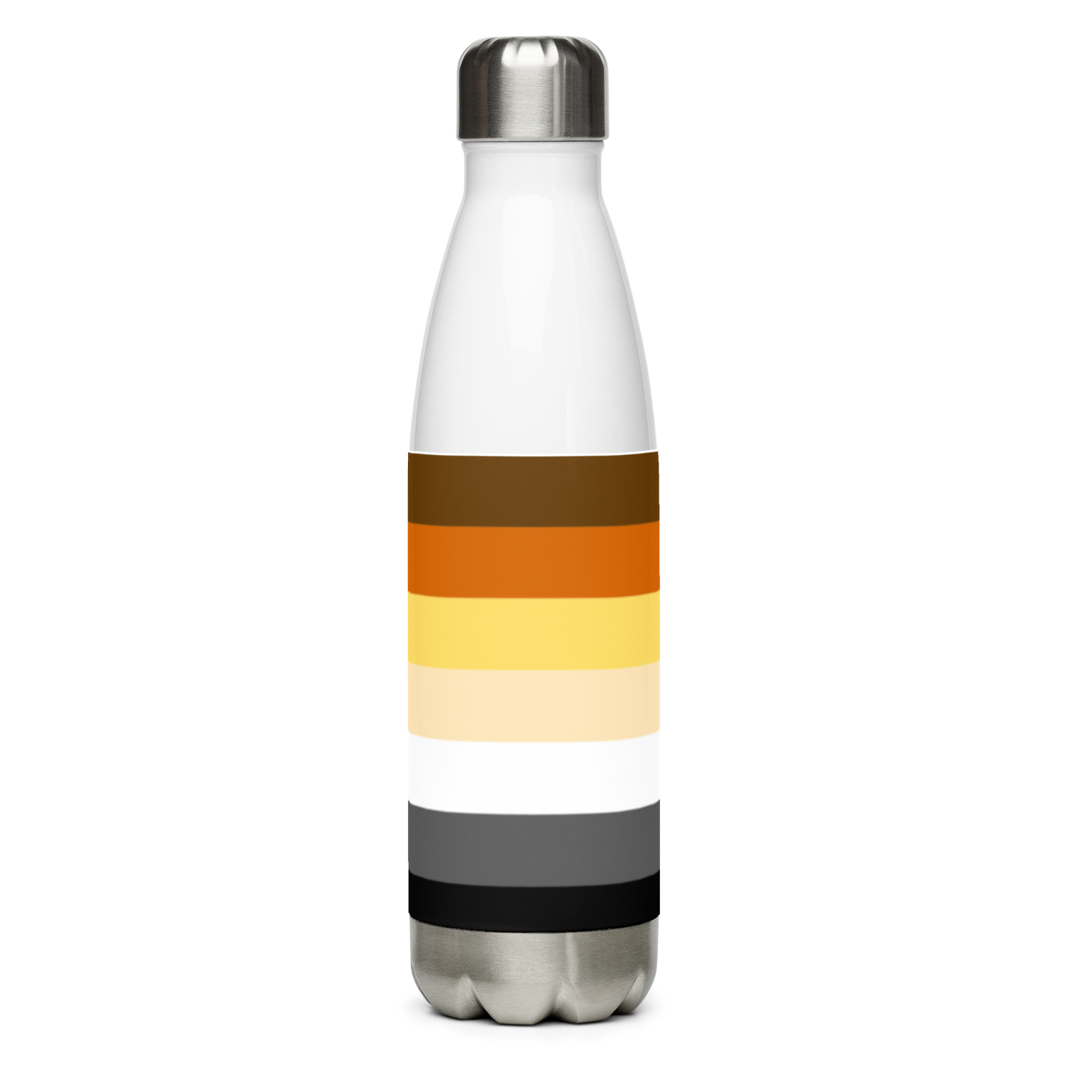 Bear Pride Flag Stainless Steel Water Bottle – 500ml BPA-Free Reusable Insulated Flask | LGBTQIA+ Community Edition
