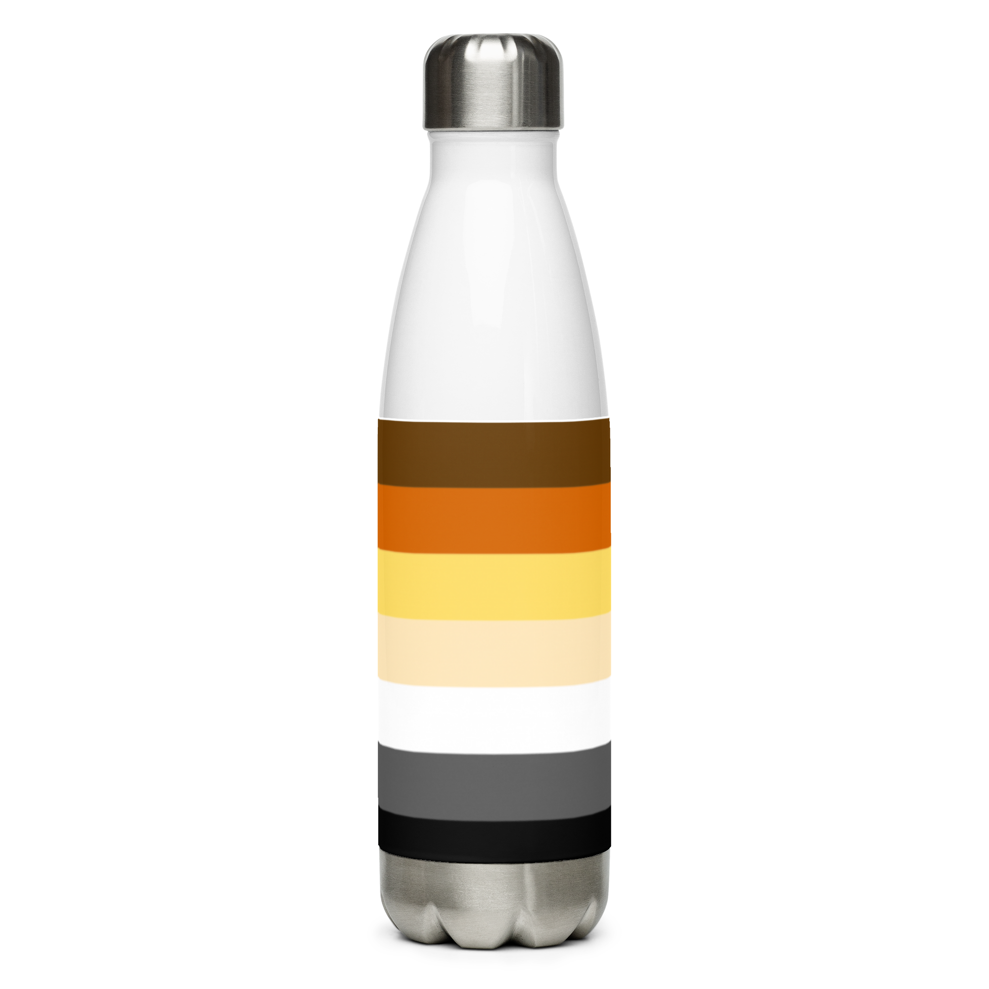 Bear Pride Flag Stainless Steel Water Bottle – 500ml BPA-Free Reusable Insulated Flask | LGBTQIA+ Community Edition