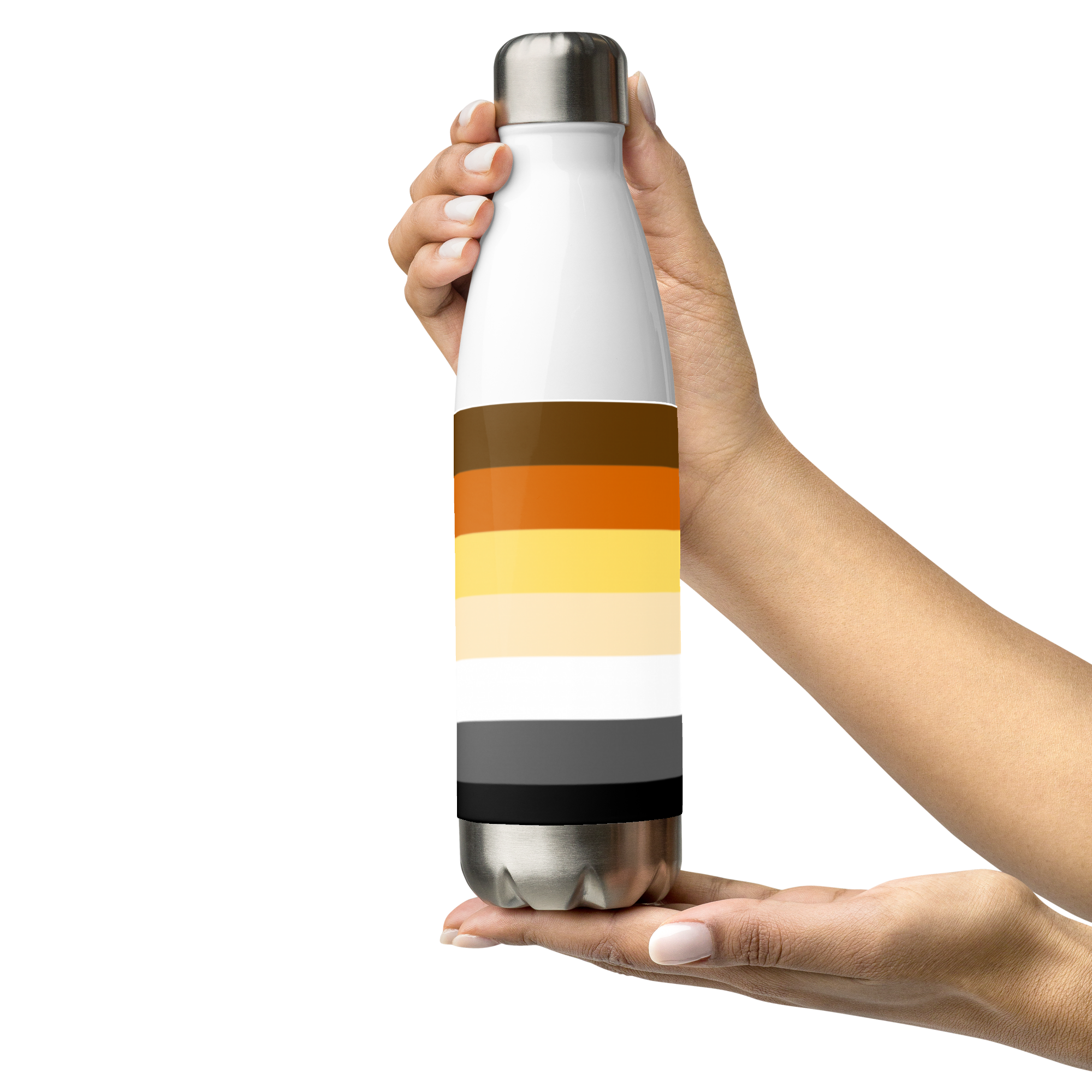 Bear Pride Flag Stainless Steel Water Bottle – 500ml BPA-Free Reusable Insulated Flask | LGBTQIA+ Community Edition