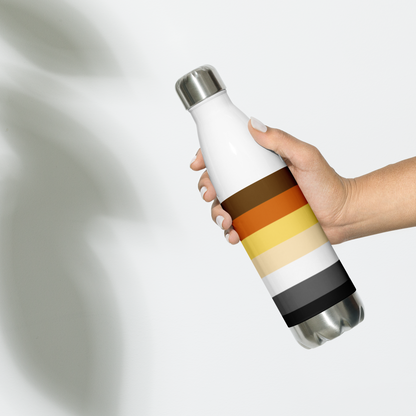 Bear Pride Flag Stainless Steel Water Bottle – 500ml BPA-Free Reusable Insulated Flask | LGBTQIA+ Community Edition