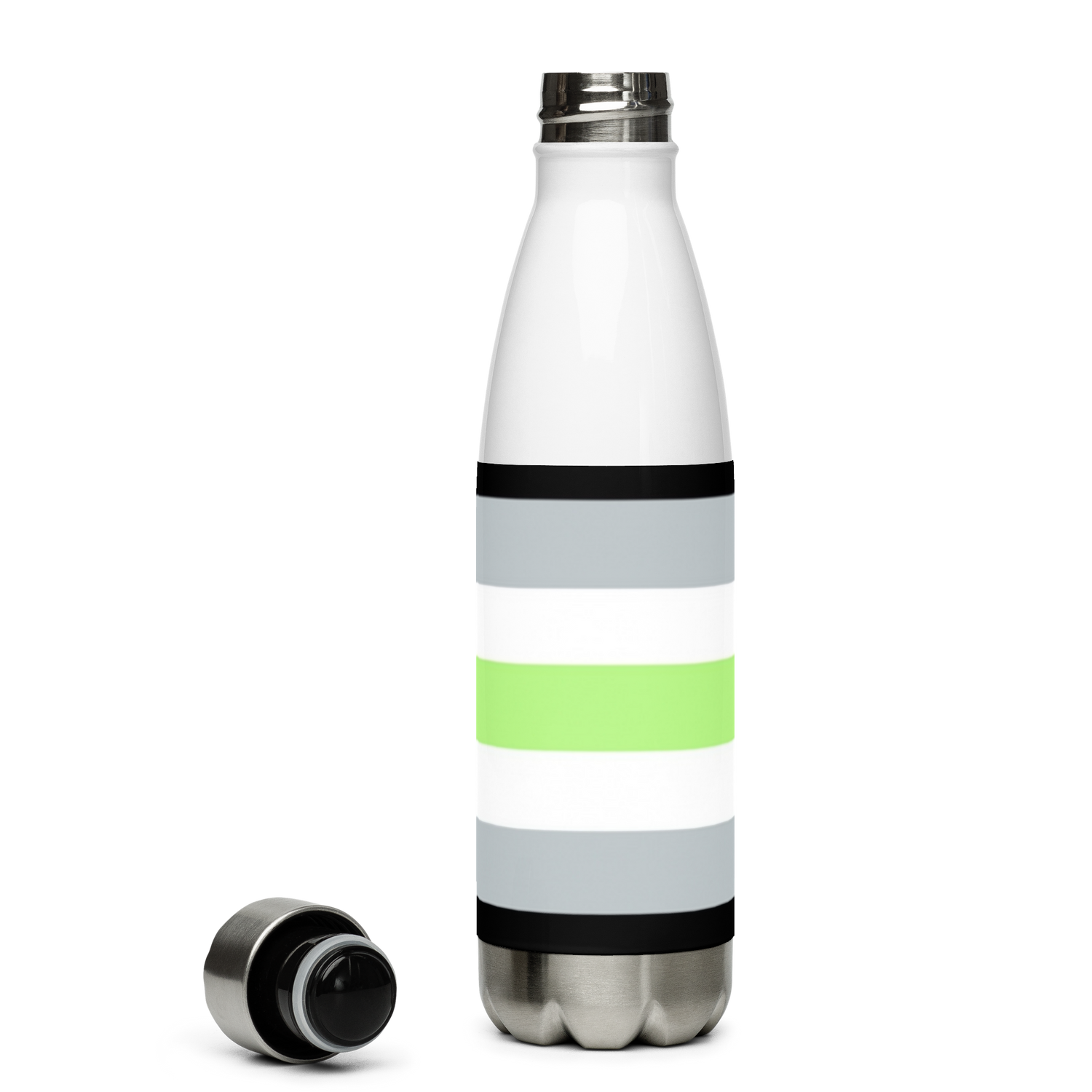 Agender Pride Flag Stainless Steel Water Bottle – 500ml BPA-Free Reusable Insulated Flask | LGBTQIA+ Visibility Design