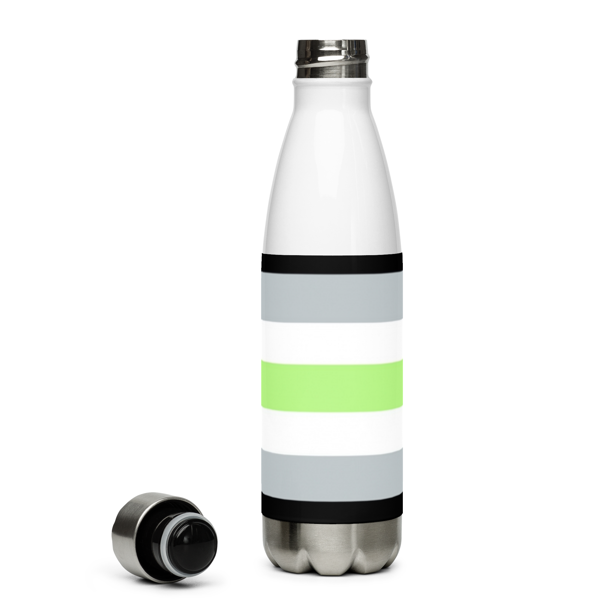 Agender Pride Flag Stainless Steel Water Bottle – 500ml BPA-Free Reusable Insulated Flask | LGBTQIA+ Visibility Design