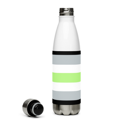 Agender Pride Flag Stainless Steel Water Bottle – 500ml BPA-Free Reusable Insulated Flask | LGBTQIA+ Visibility Design