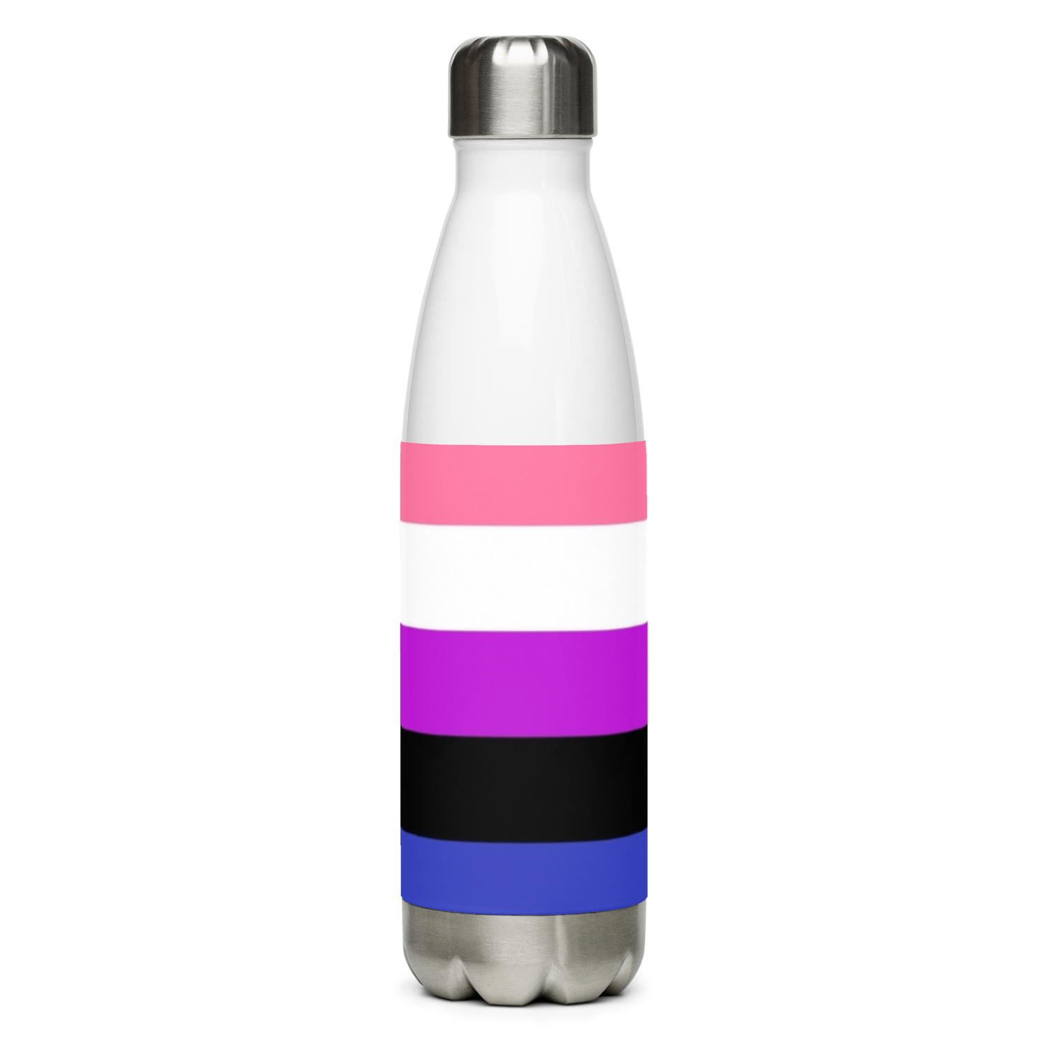 Genderfluid Pride Flag Stainless Steel Water Bottle – 500ml BPA-Free Insulated Reusable Flask | LGBTQIA+ Visibility Edition