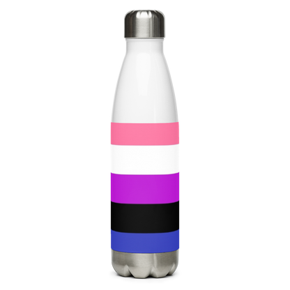 Genderfluid Pride Flag Stainless Steel Water Bottle – 500ml BPA-Free Insulated Reusable Flask | LGBTQIA+ Visibility Edition