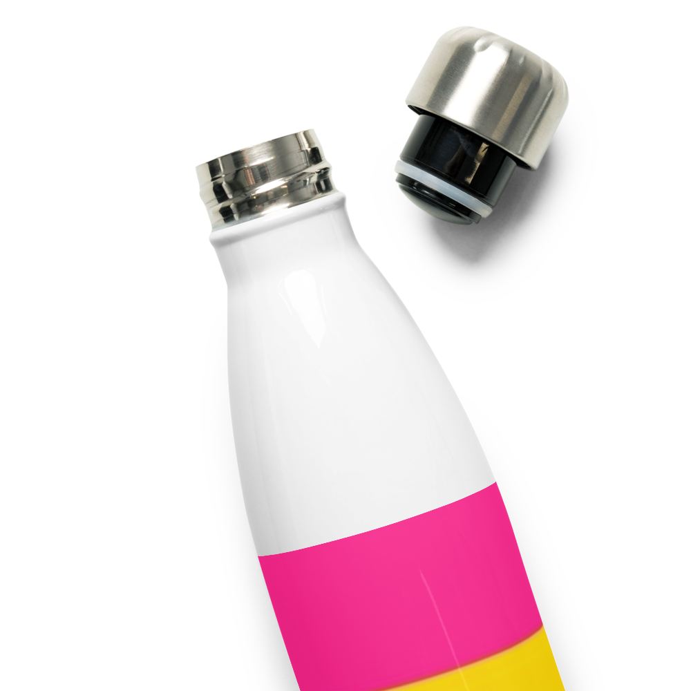 VOCE LINDX Pansexual Flag Stainless Steel Water Bottle – 500ml Insulated, Leak-Proof, BPA-Free, Gloss Finish