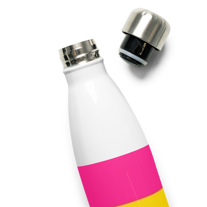 VOCE LINDX Pansexual Flag Stainless Steel Water Bottle – 500ml Insulated, Leak-Proof, BPA-Free, Gloss Finish