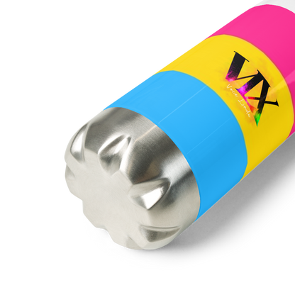 VOCE LINDX Pansexual Flag Stainless Steel Water Bottle – 500ml Insulated, Leak-Proof, BPA-Free, Gloss Finish