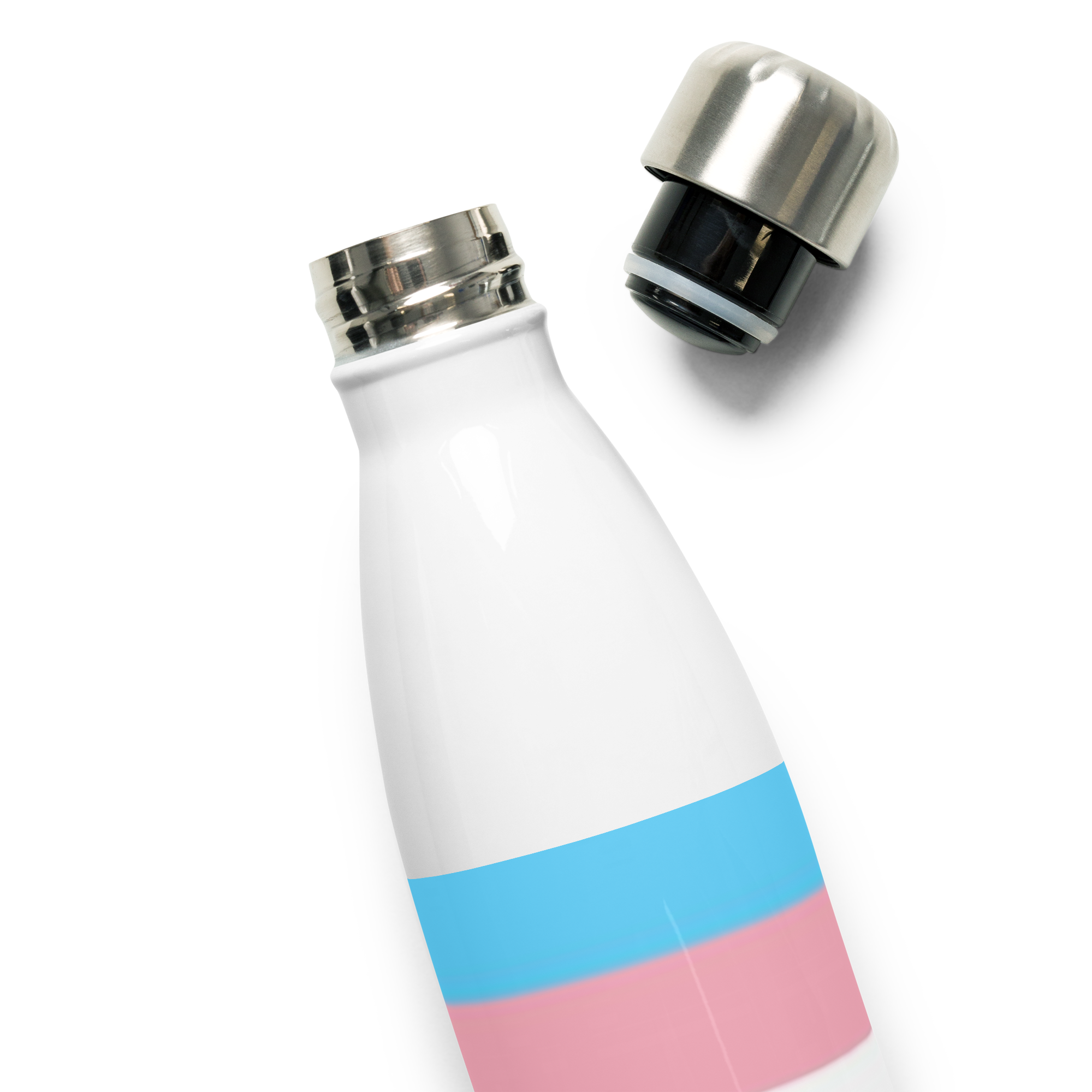 Stainless Steel Water Bottle – Transgender Pride Flag | Inclusive Gender-Neutral Drinkware