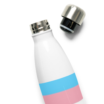Stainless Steel Water Bottle – Transgender Pride Flag | Inclusive Gender-Neutral Drinkware