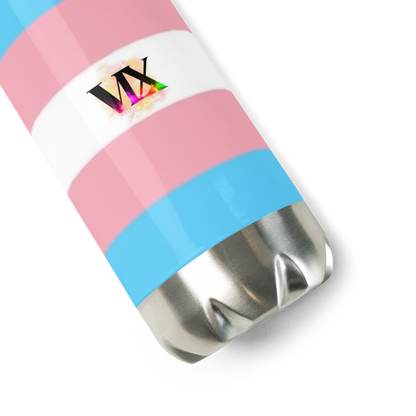 Stainless Steel Water Bottle – Transgender Pride Flag | Inclusive Gender-Neutral Drinkware