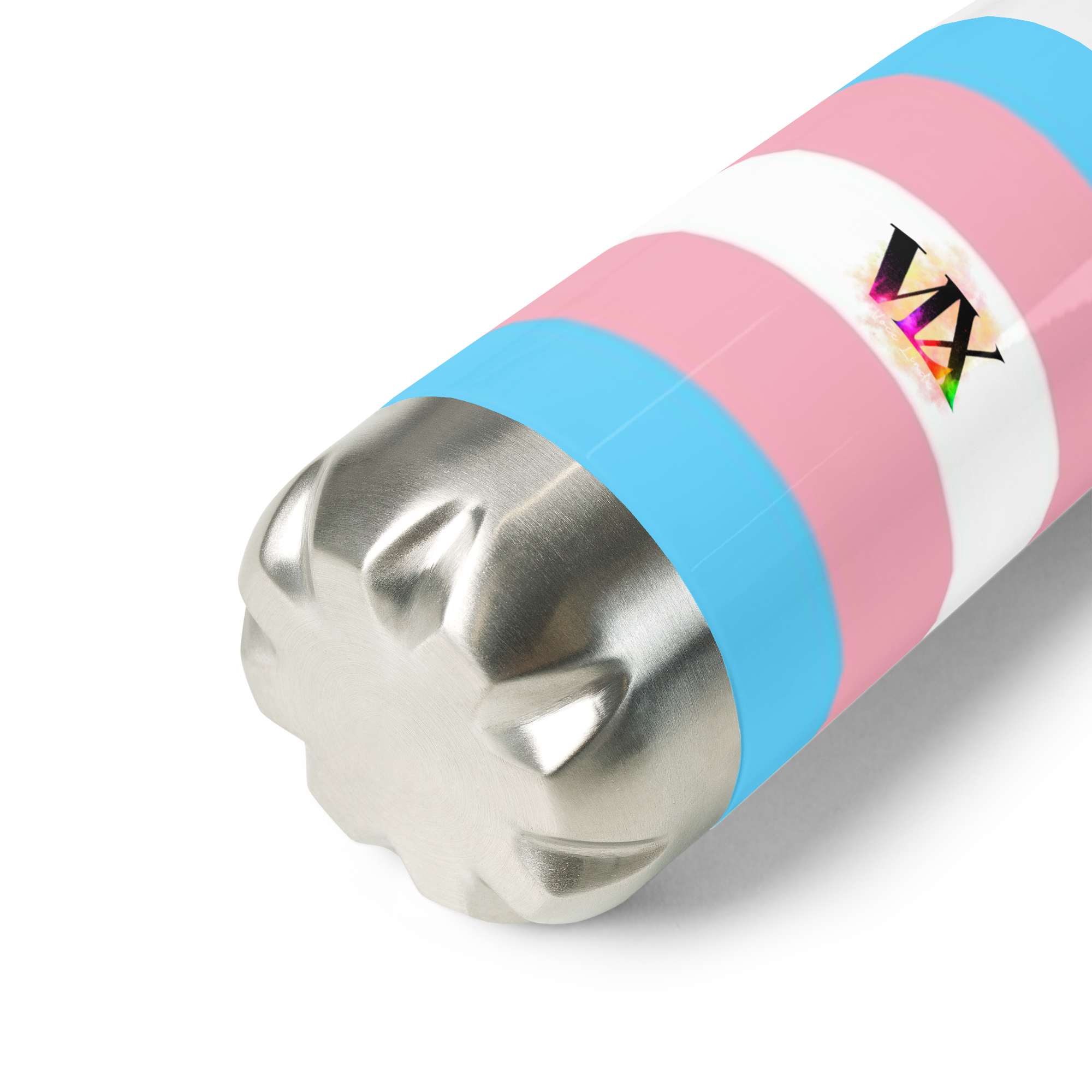Stainless Steel Water Bottle – Transgender Pride Flag | Inclusive Gender-Neutral Drinkware