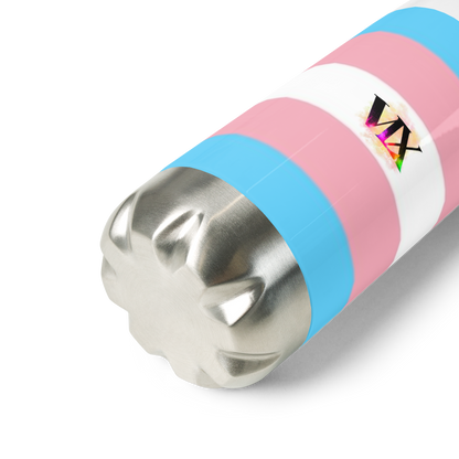 Stainless Steel Water Bottle – Transgender Pride Flag | Inclusive Gender-Neutral Drinkware