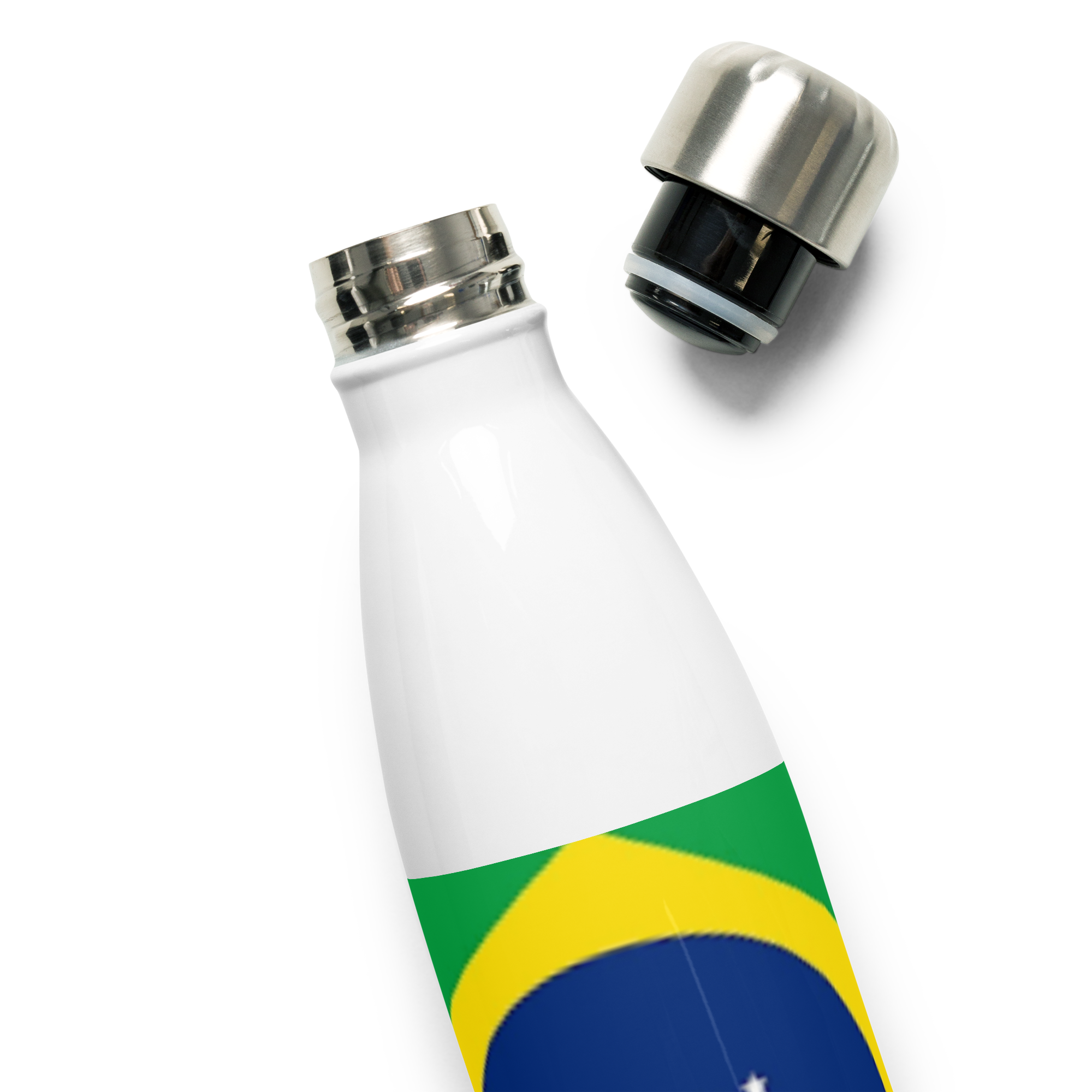 VOCE LINDX Brazil Flag Stainless Steel Water Bottle – 500ml Vacuum-Insulated, Leak-Proof, BPA-Free Travel Flask