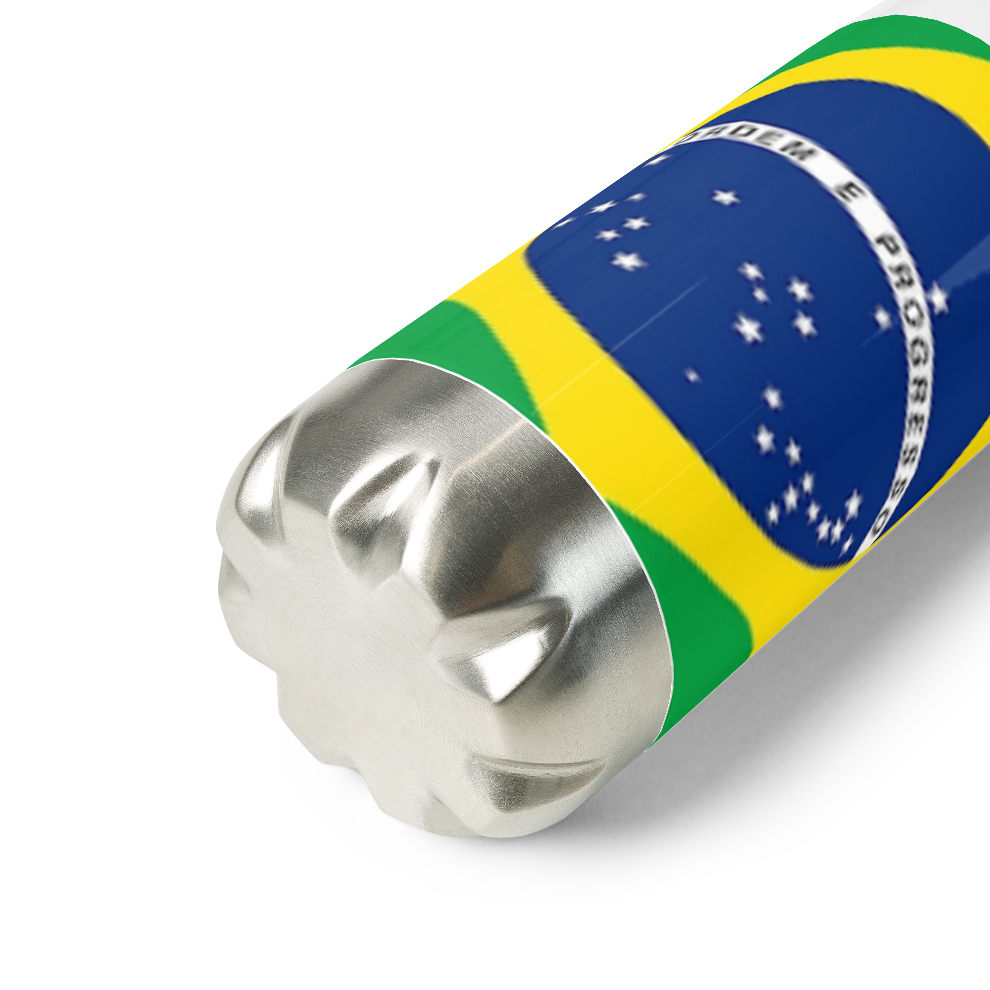 VOCE LINDX Brazil Flag Stainless Steel Water Bottle – 500ml Vacuum-Insulated, Leak-Proof, BPA-Free Travel Flask
