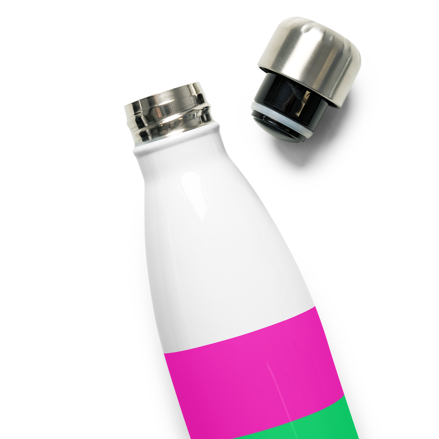 Polysexual Pride Flag Stainless Steel Water Bottle – 500ml BPA-Free Reusable Insulated Flask | LGBTQIA+ Visibility Design