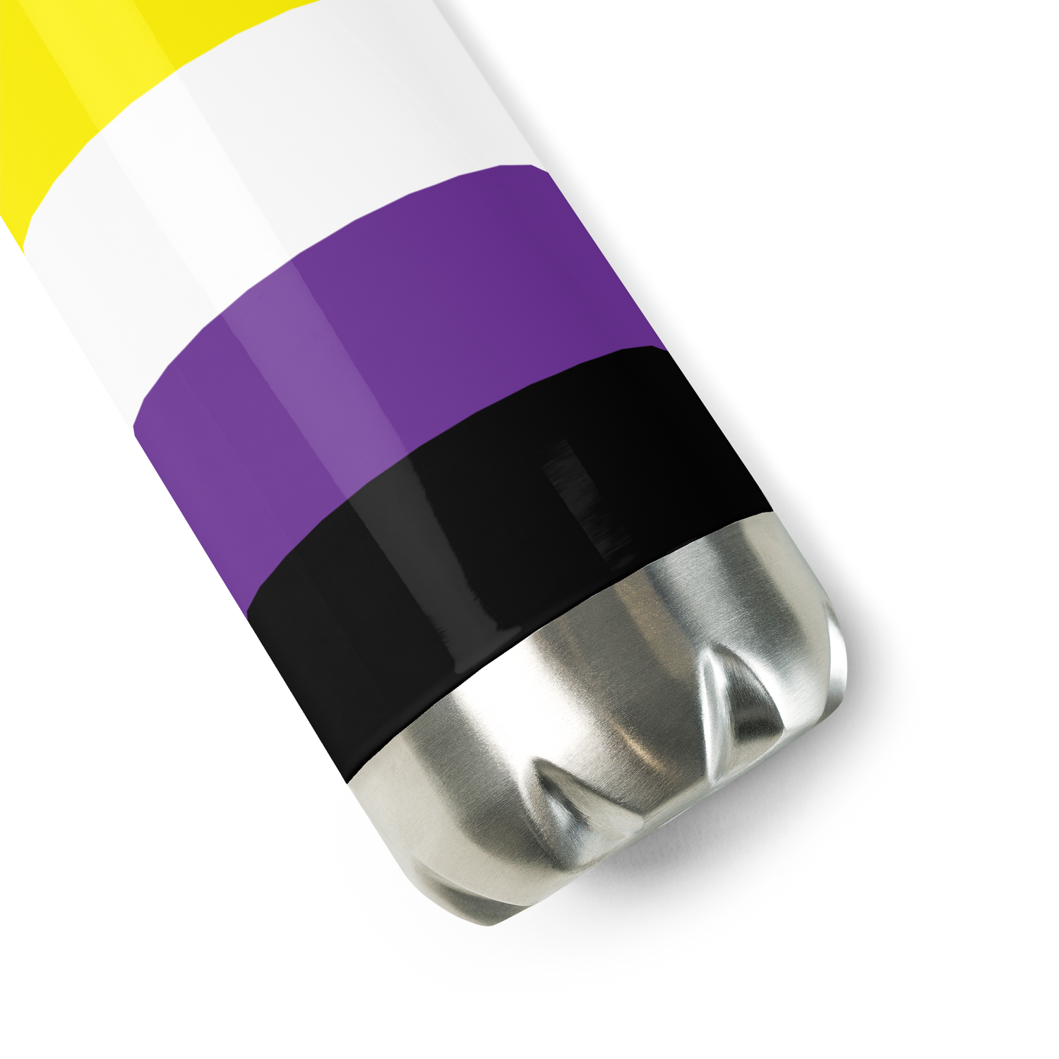Non-Binary Pride Flag Stainless Steel Water Bottle – 500ml Reusable Insulated BPA-Free Flask | LGBTQIA+ Visibility Edition