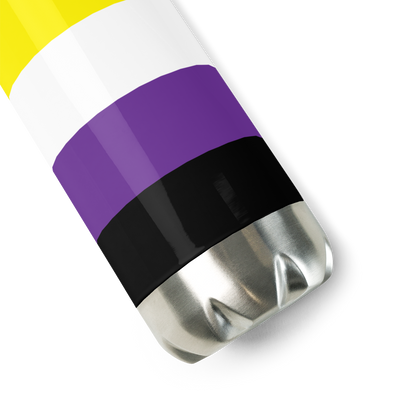 Non-Binary Pride Flag Stainless Steel Water Bottle – 500ml Reusable Insulated BPA-Free Flask | LGBTQIA+ Visibility Edition