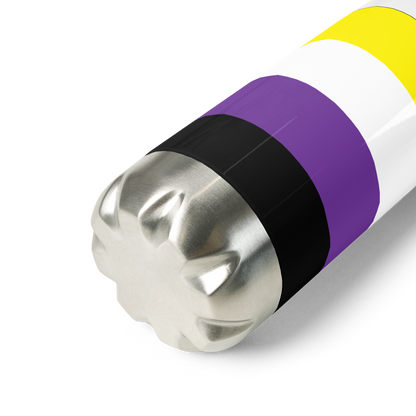 Non-Binary Pride Flag Stainless Steel Water Bottle – 500ml Reusable Insulated BPA-Free Flask | LGBTQIA+ Visibility Edition