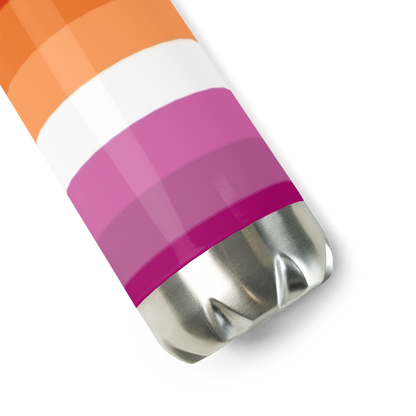 Lesbian Pride Flag Stainless Steel Water Bottle – 500ml BPA-Free Insulated Reusable Flask | LGBTQIA+ Community Design