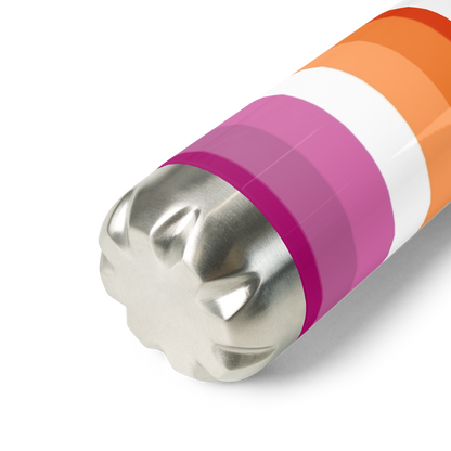 Lesbian Pride Flag Stainless Steel Water Bottle – 500ml BPA-Free Insulated Reusable Flask | LGBTQIA+ Community Design