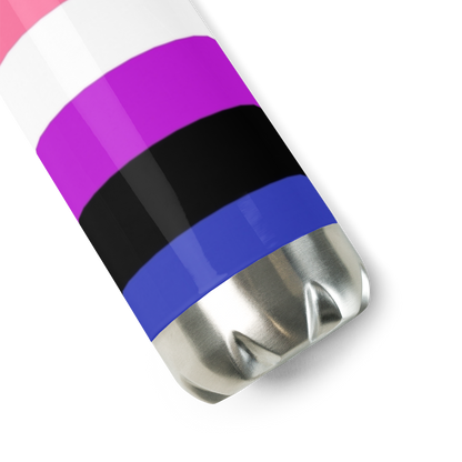 Genderfluid Pride Flag Stainless Steel Water Bottle – 500ml BPA-Free Insulated Reusable Flask | LGBTQIA+ Visibility Edition