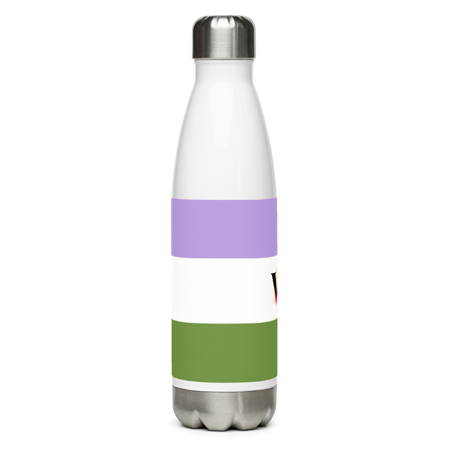 Stainless Steel Water Bottle – Genderqueer Flag | Inclusive Gender-Neutral Drinkware
