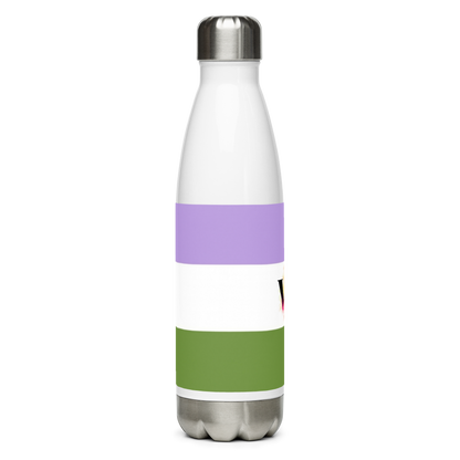 Stainless Steel Water Bottle – Genderqueer Flag | Inclusive Gender-Neutral Drinkware